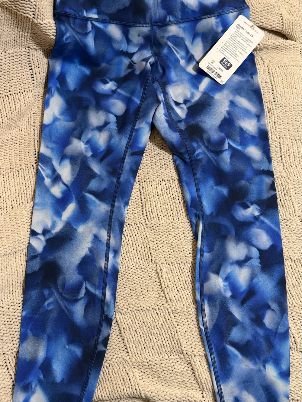 Lululemon athletica Blue Watercolor Print Leggings